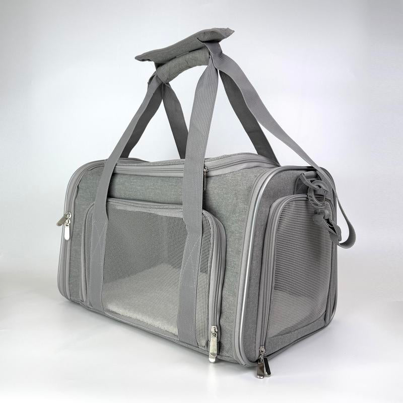 Pet Carrier for Large Cats & Small Dogs 20 Lbs+ Soft Sided Top Load Collapsible Travel Bag Sturdy Machine Washable Ideal for Travel Portable Ventilated Pet Carrier Sling Breathable