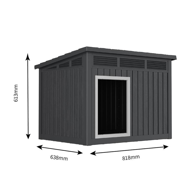 Large Weatherproof Dog House with Removable Roof, Indoor and Outdoor Use, Suitable for Large Dogs, Polypropylene Art Deco Design