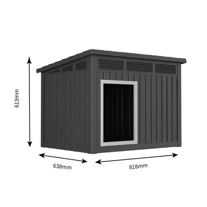 Large Weatherproof Dog House with Removable Roof, Indoor and Outdoor Use, Suitable for Large Dogs, Polypropylene Art Deco Design