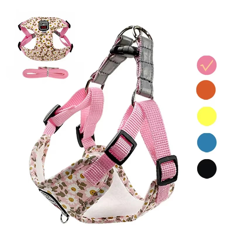 No Pull Dog Harness Leash Set for Small Medium Dog Reflective Harness Vest Walking Lead Leash for Small Dogs Chihuahua Pug
