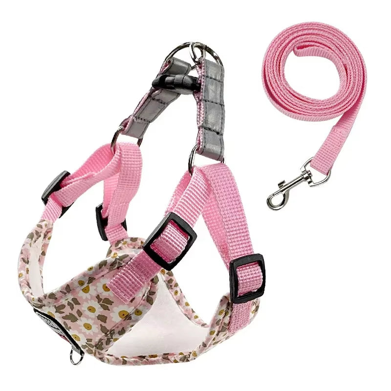 No Pull Dog Harness Leash Set for Small Medium Dog Reflective Harness Vest Walking Lead Leash for Small Dogs Chihuahua Pug