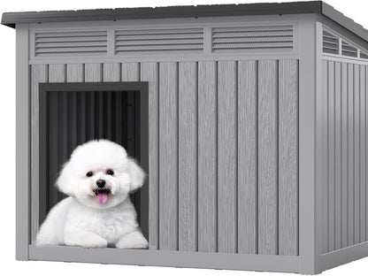 Large Weatherproof Dog House with Removable Roof, Indoor and Outdoor Use, Suitable for Large Dogs, Polypropylene Art Deco Design