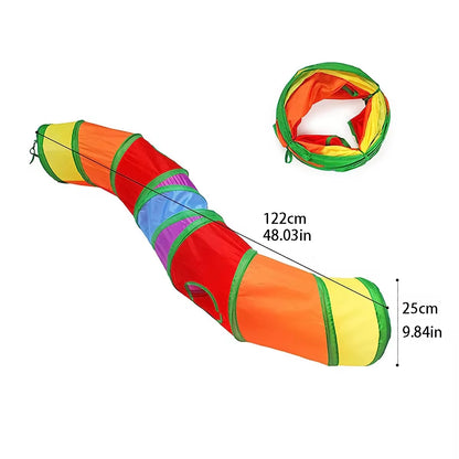 VZZ Practical Cat Tunnel Pet Tube Collapsible Play Toy Indoor Outdoor Kitty Puppy Toys for Puzzle Exercising Hiding Training